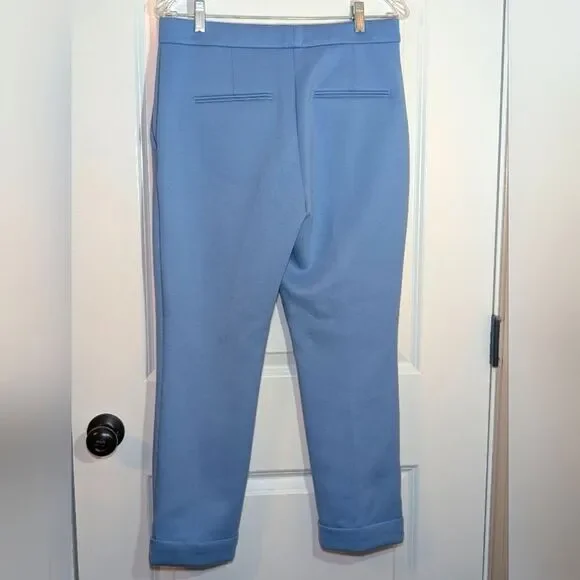 Ann Taylor Eva Fit High Rise Ankle Pants Size 8 Blue Career Office Spring - Picture 3 of 10